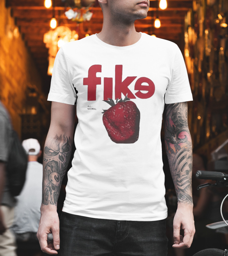 Fike All Natural Strawberry Red Bold Fresh Fruit T-Shirt