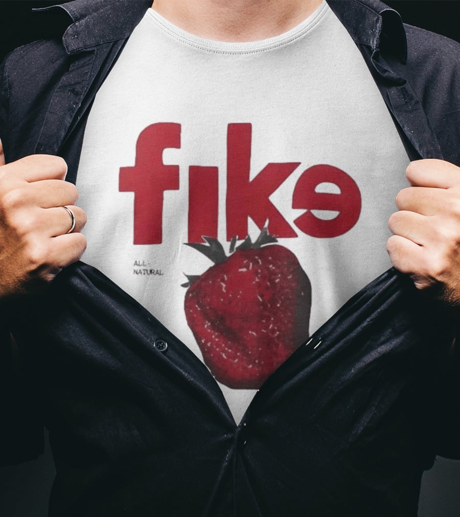 Fike All Natural Strawberry Red Bold Fresh Fruit T-Shirt