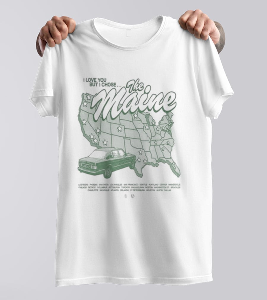 The Maine Tour March April 2026 Map T-Shirt