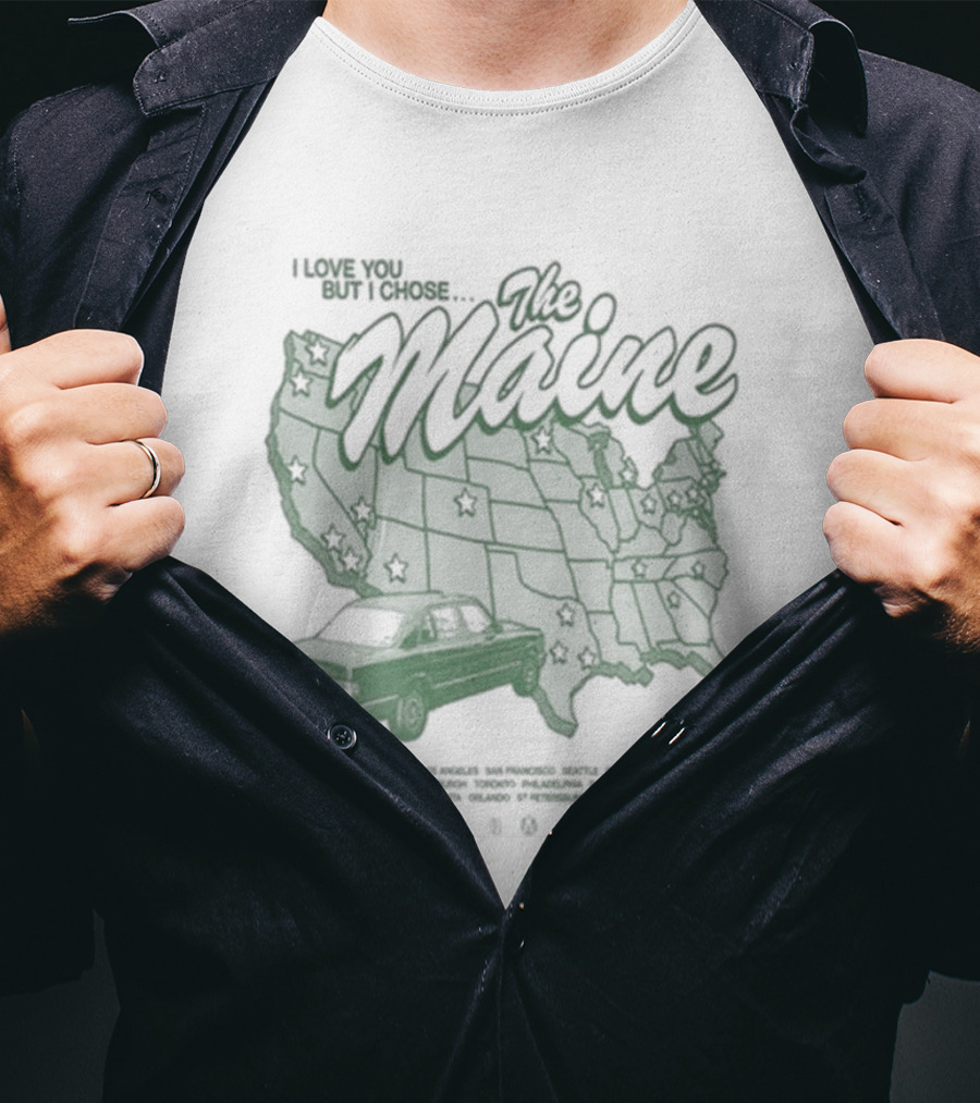 The Maine Tour March April 2026 Map T-Shirt