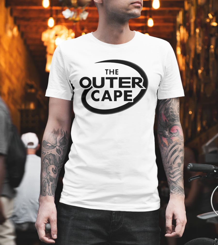 The Outer Cape Retro Style Bold Text Oval Highlight T-Shirt