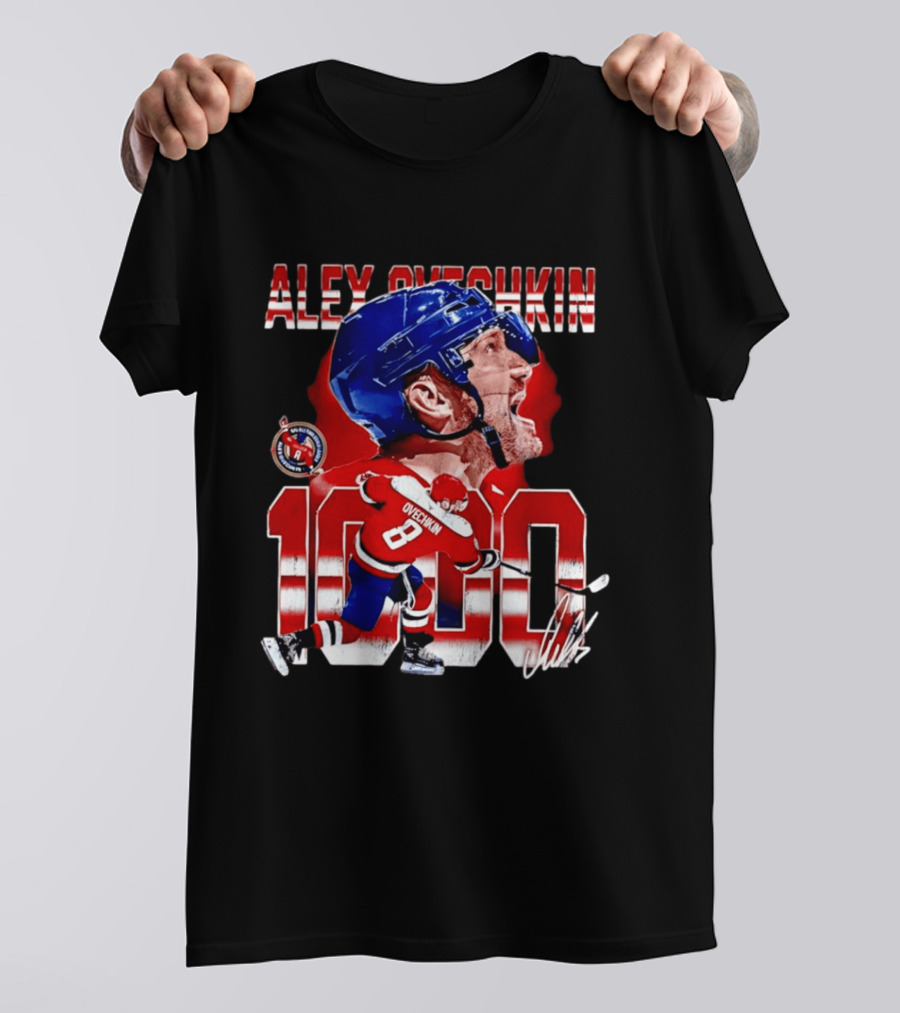 Alex Ovechkin 1000 Goals Washington Capitals Number 8 T-Shirt