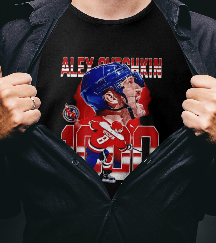Alex Ovechkin 1000 Goals Washington Capitals Number 8 T-Shirt