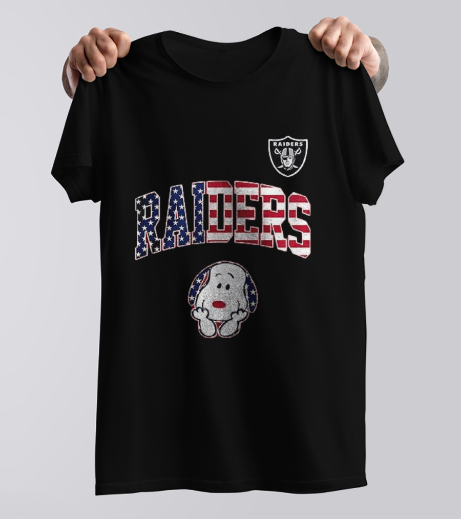 Las Vegas Raiders Peanuts Snoopy USA America 250th Anniversary T-Shirt