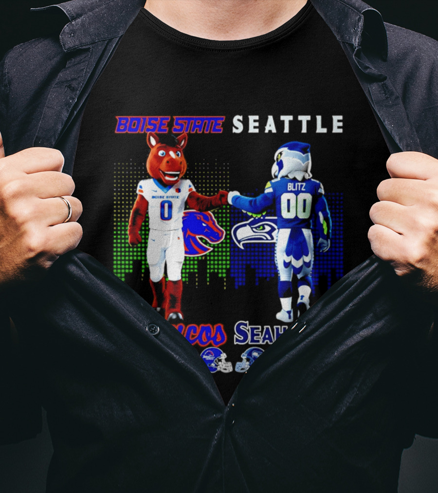 Boise State Broncos Saturdays Seattle Seahawks Sundays Skyline T-Shirt