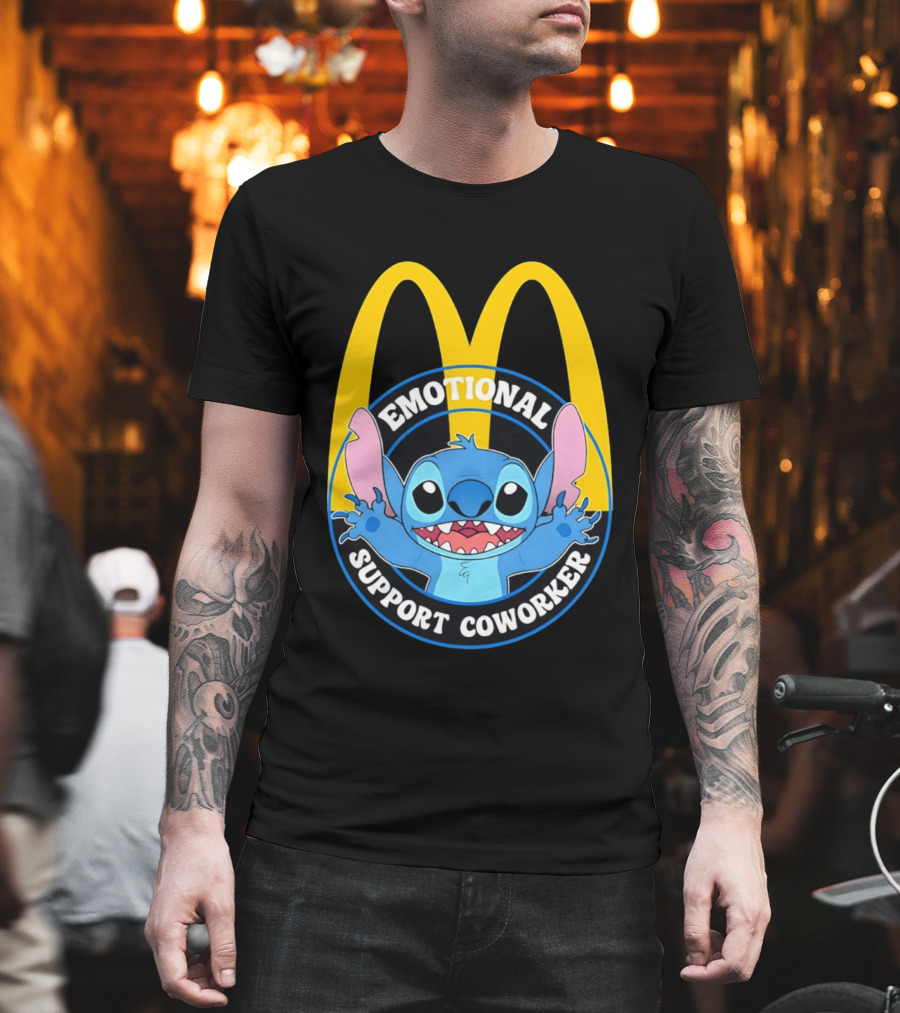McDonald's Emotional Support Coworker Stitch T-Shirt