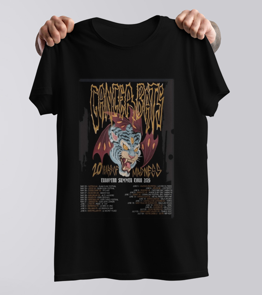 Cancer Bats 20 Years Of Madness European Summer Tour 2026 Dates T-Shirt