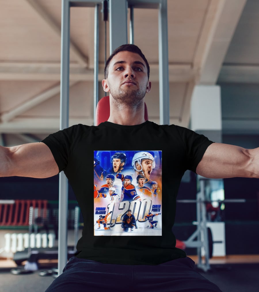Connor McDavid 1200 Career Points NHL Record T-Shirt