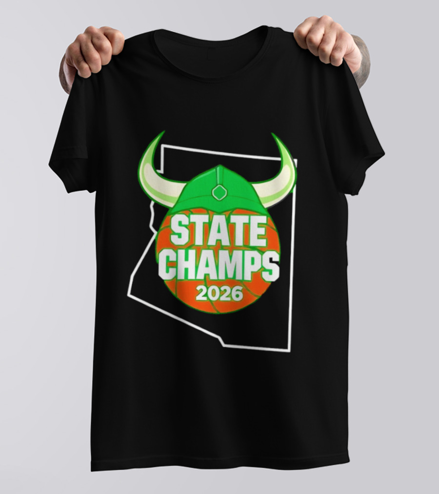 State Champs 2026 Arizona Basketball Viking Helmet T-Shirt