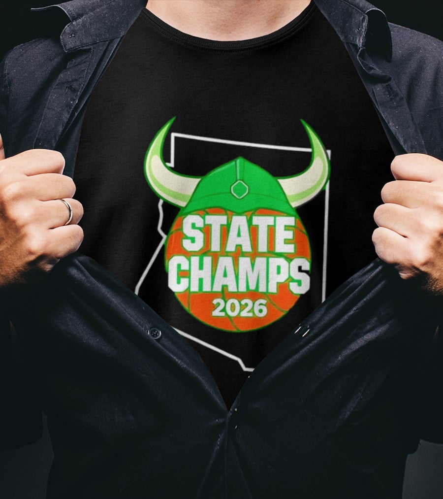 State Champs 2026 Arizona Basketball Viking Helmet T-Shirt