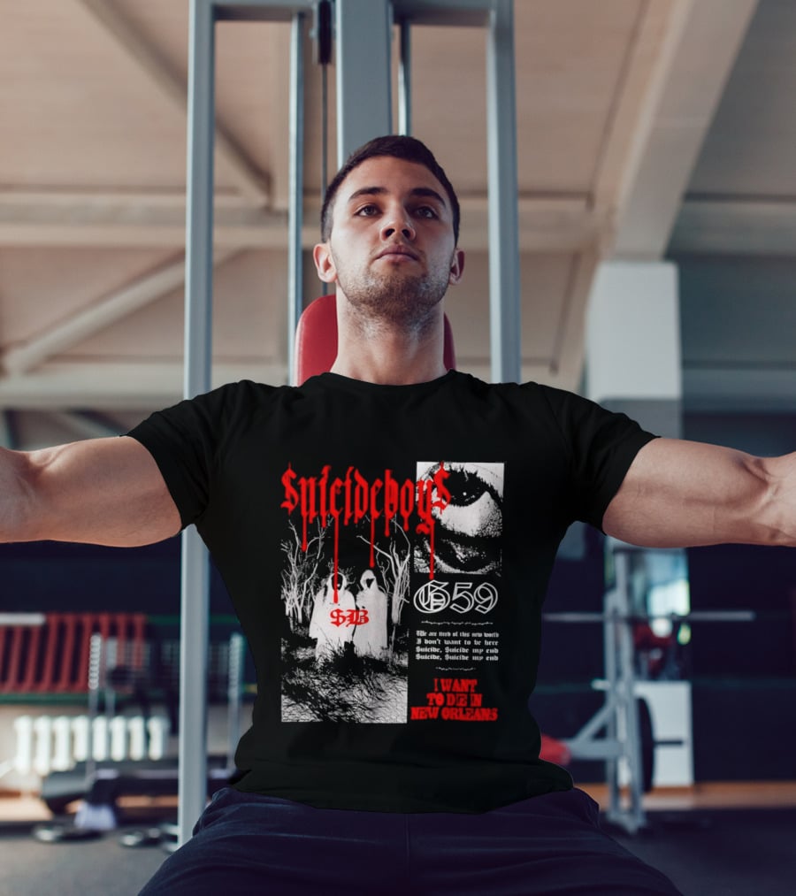 Suicideboys 659 I Want To Die In New Orleans 9AB Text Trees T-Shirt