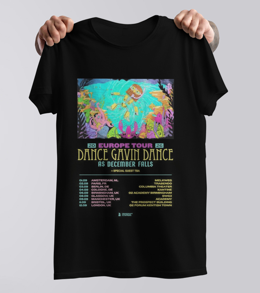 Dance Gavin Dance As December Falls 2026 UK EU Tour Schedule Dates T-Shirt