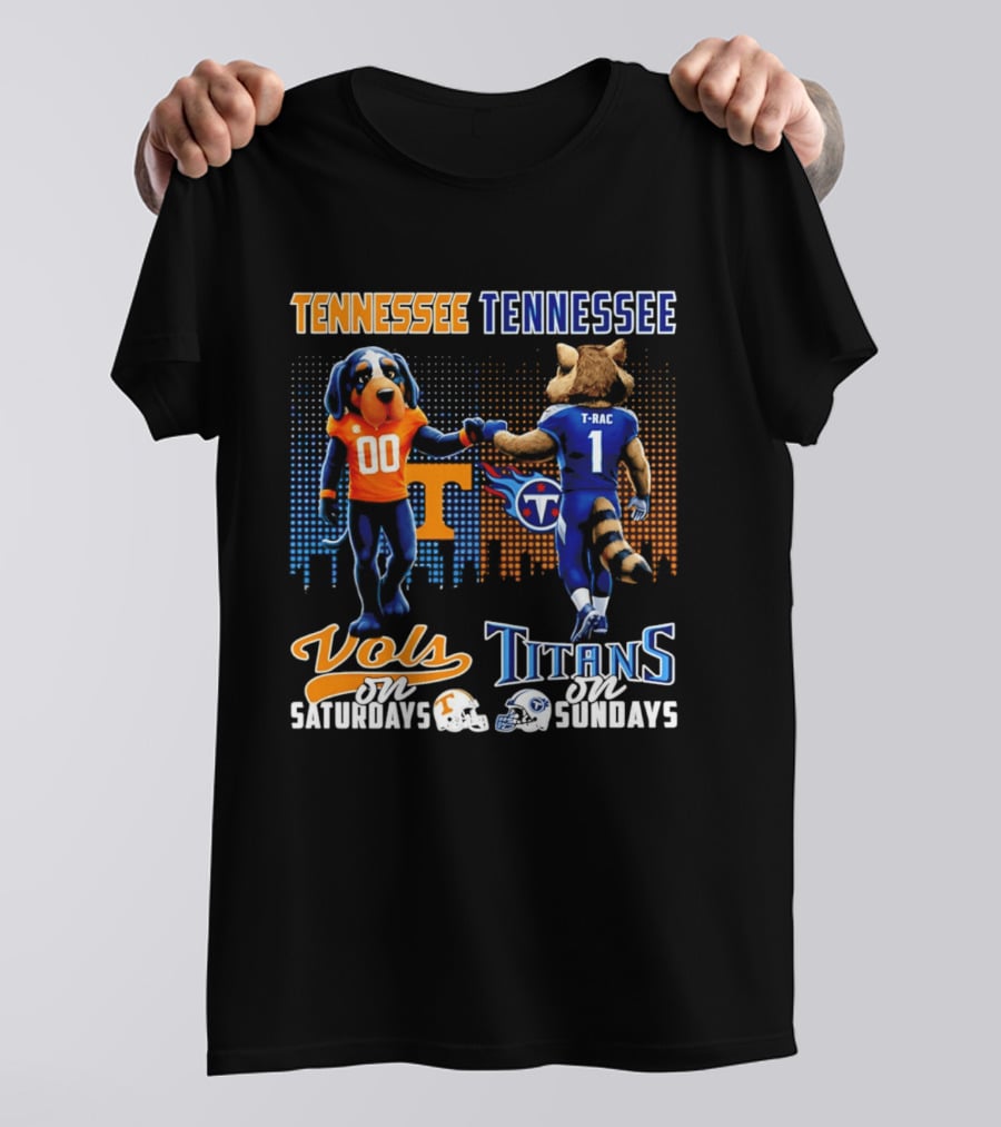 Tennessee Vols On Saturdays Titans On Sundays City Skyline T-Shirt