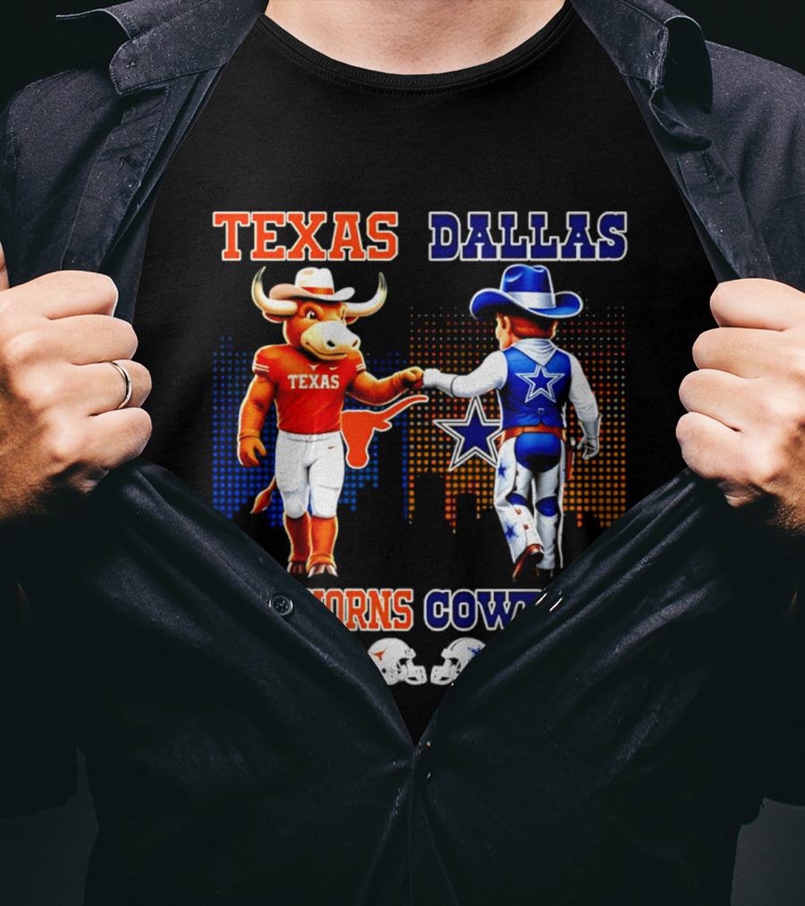 Texas Longhorns Saturdays Dallas Cowboys Sundays Skyline T-Shirt