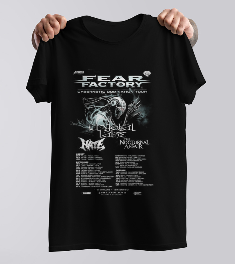 Fear Factory Cybernetic Domination Europe UK Tour 2026 Dates T-Shirt