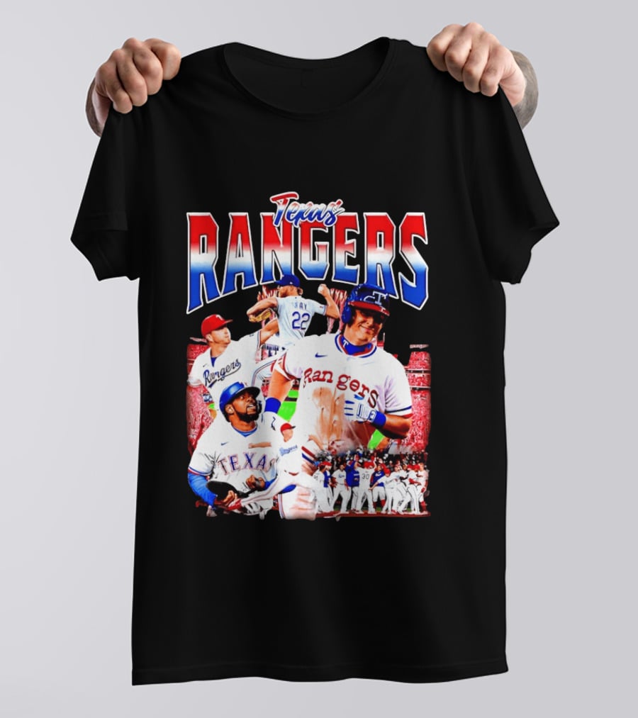 Texas Rangers Celebrate Baseball Team Collage 2025 T-Shirt