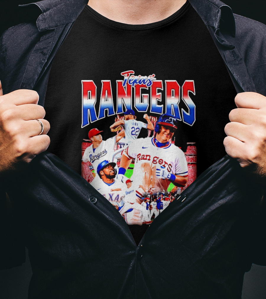 Texas Rangers Celebrate Baseball Team Collage 2025 T-Shirt