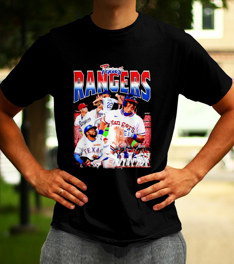 Texas Rangers Celebrate Baseball Team Collage 2025 T-Shirt