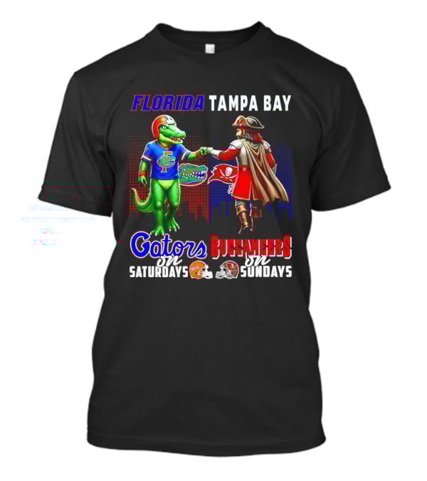 Florida Gators Saturdays Tampa Bay Buccaneers Sundays Fist Bump Skyline T-Shirt
