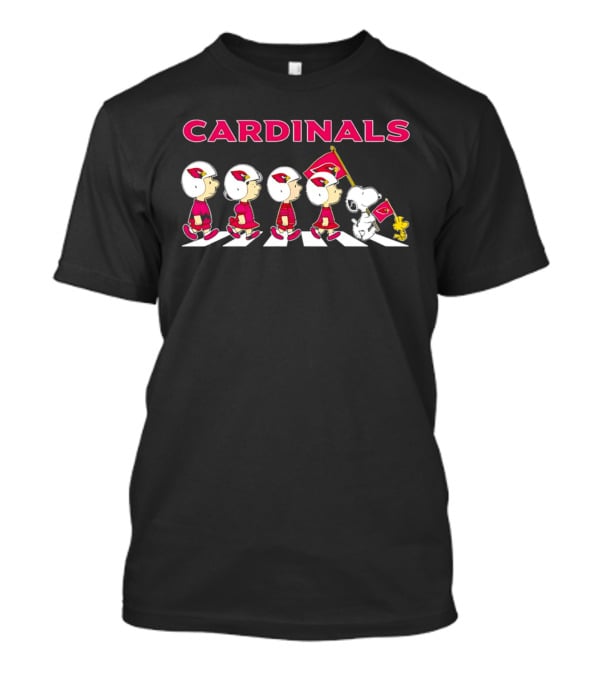 Peanuts X Arizona Cardinals Woodstock Snoopy Football Abbey Road Flag T-Shirt