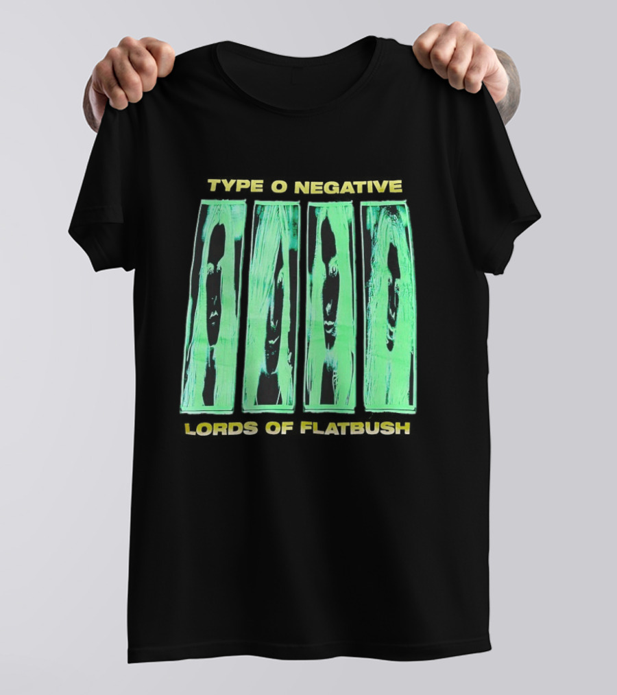 Type O Negative Lords Of Flatbush Distorted Woodgrain Faces T-Shirt