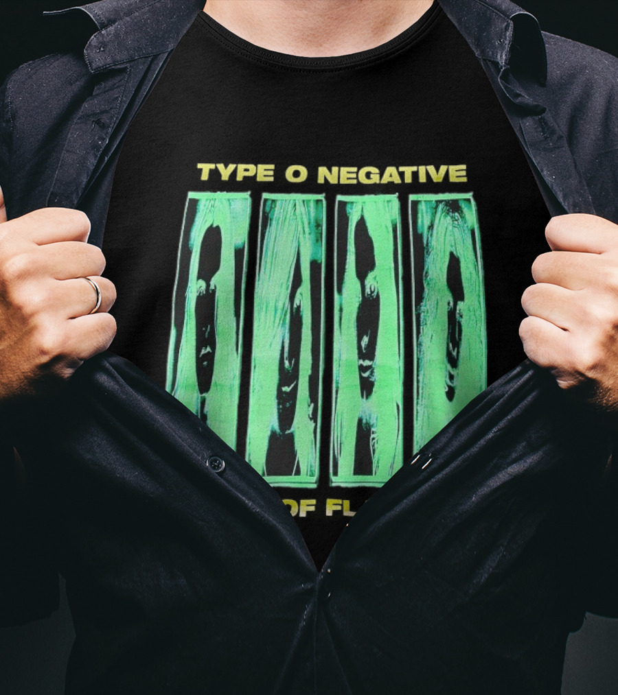Type O Negative Lords Of Flatbush Distorted Woodgrain Faces T-Shirt