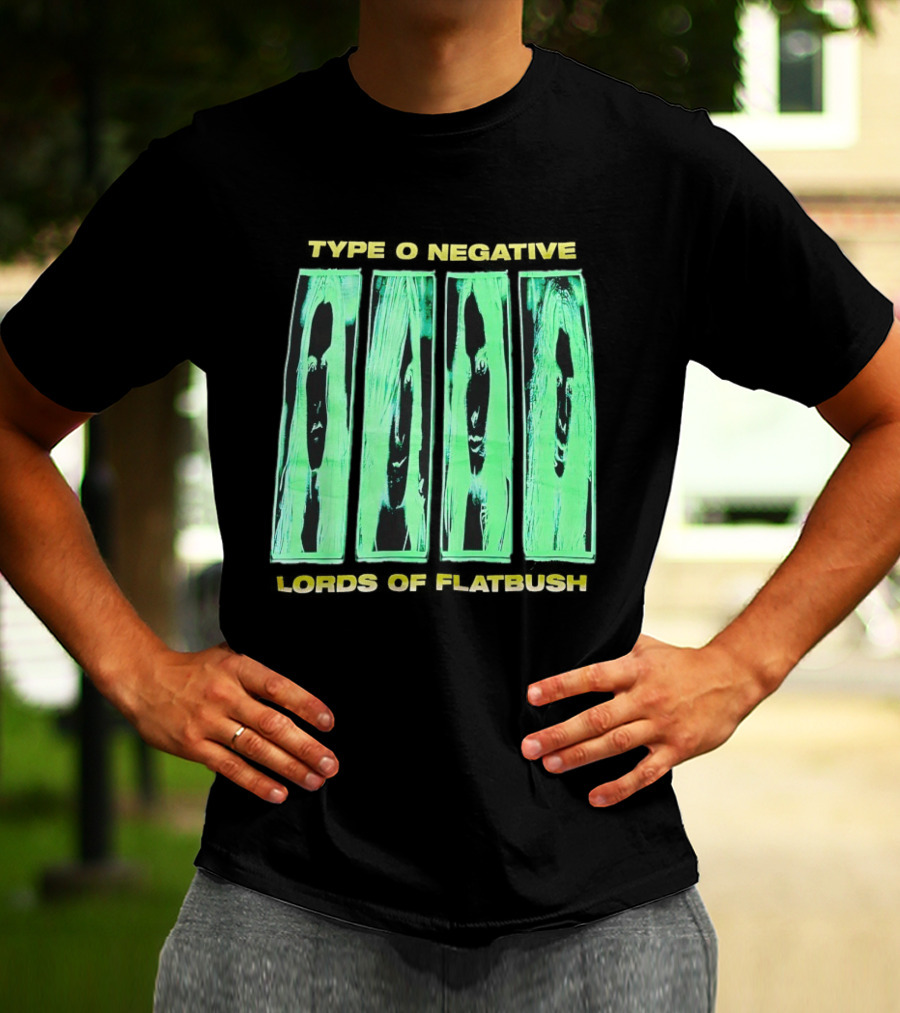 Type O Negative Lords Of Flatbush Distorted Woodgrain Faces T-Shirt