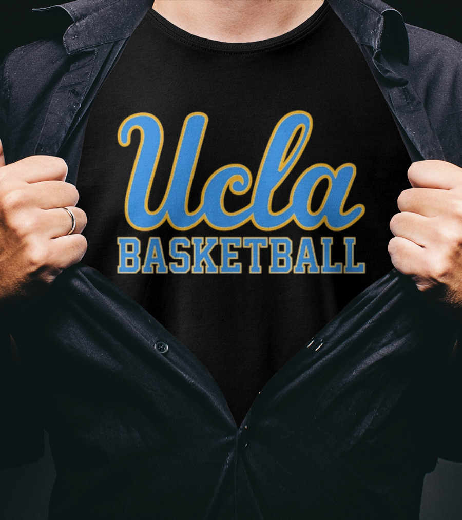 UCLA Basketball Script Text Blue And Gold T-Shirt