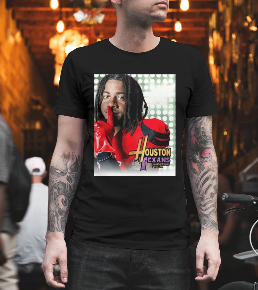 Houston Texans Anniversary Specials Stefon Diggs Hannah Montana 20th Celebration T-Shirt