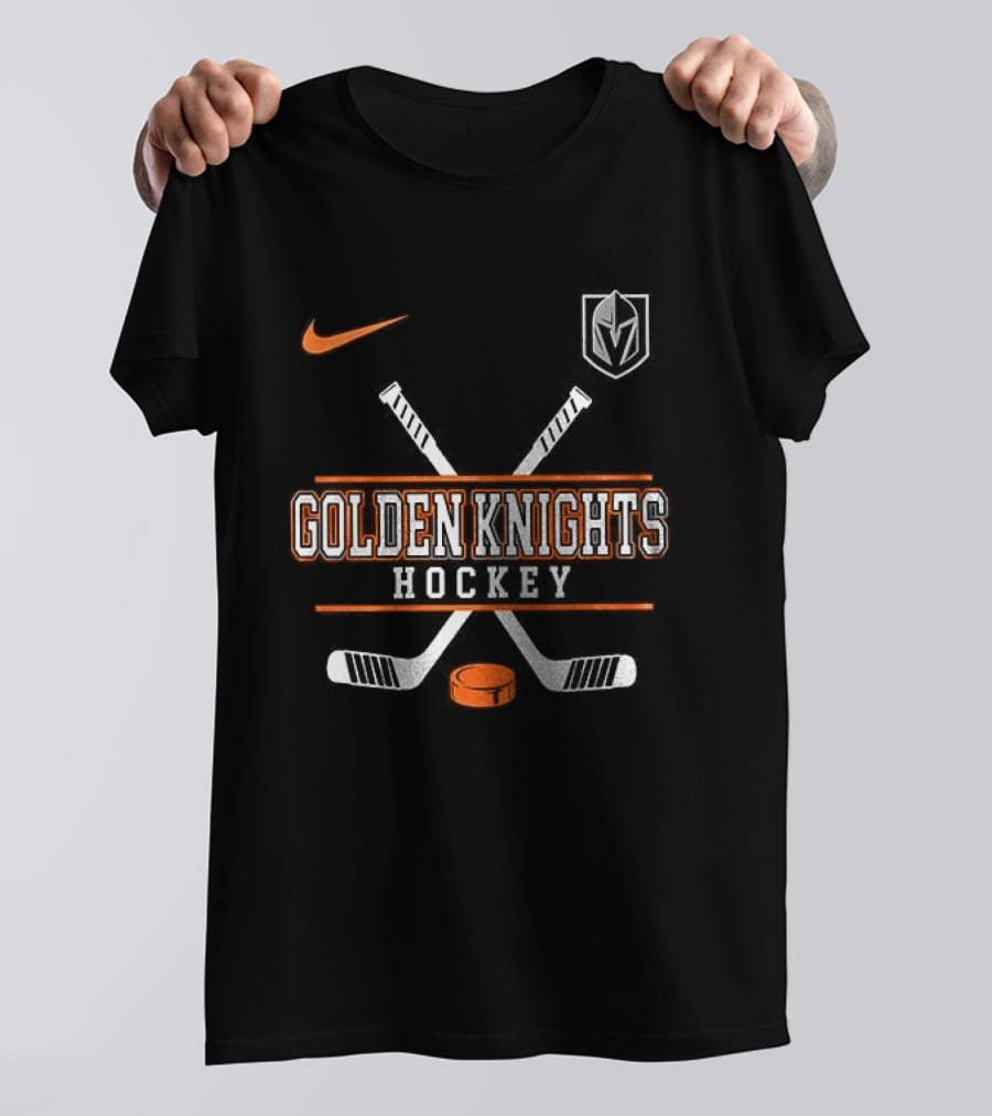 Nike Vegas Golden Knights Hockey Crossed Sticks T-Shirt