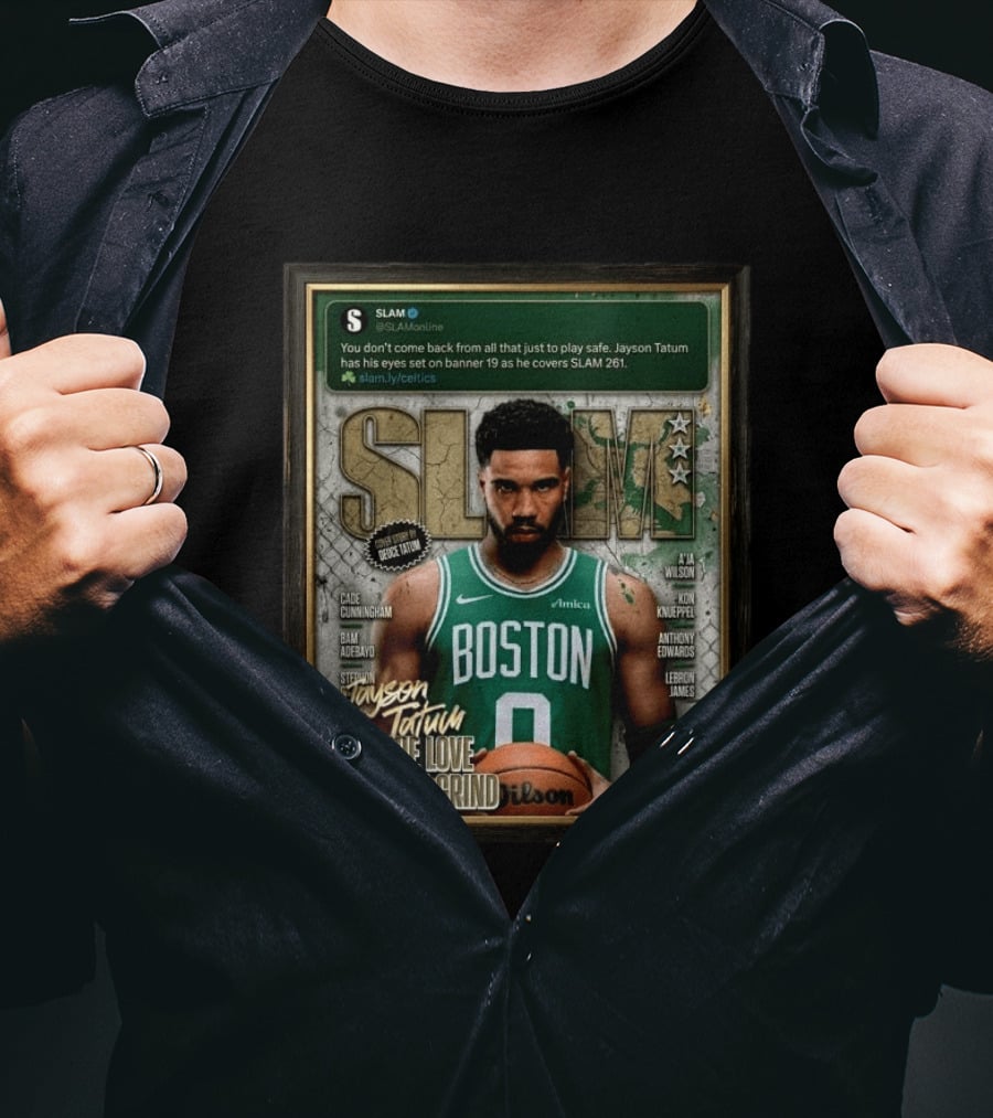 SLAM 261 Jayson Tatum Boston Celtics For The Love Of The Grind Gold Medal Edition With NBA Stars LeBron James And Cade Cunningham T-Shirt