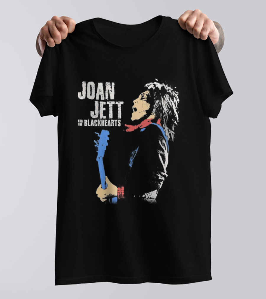 Joan Jett And The Blackhearts Vibrant Guitar Artwork Rock Fashion T-Shirt
