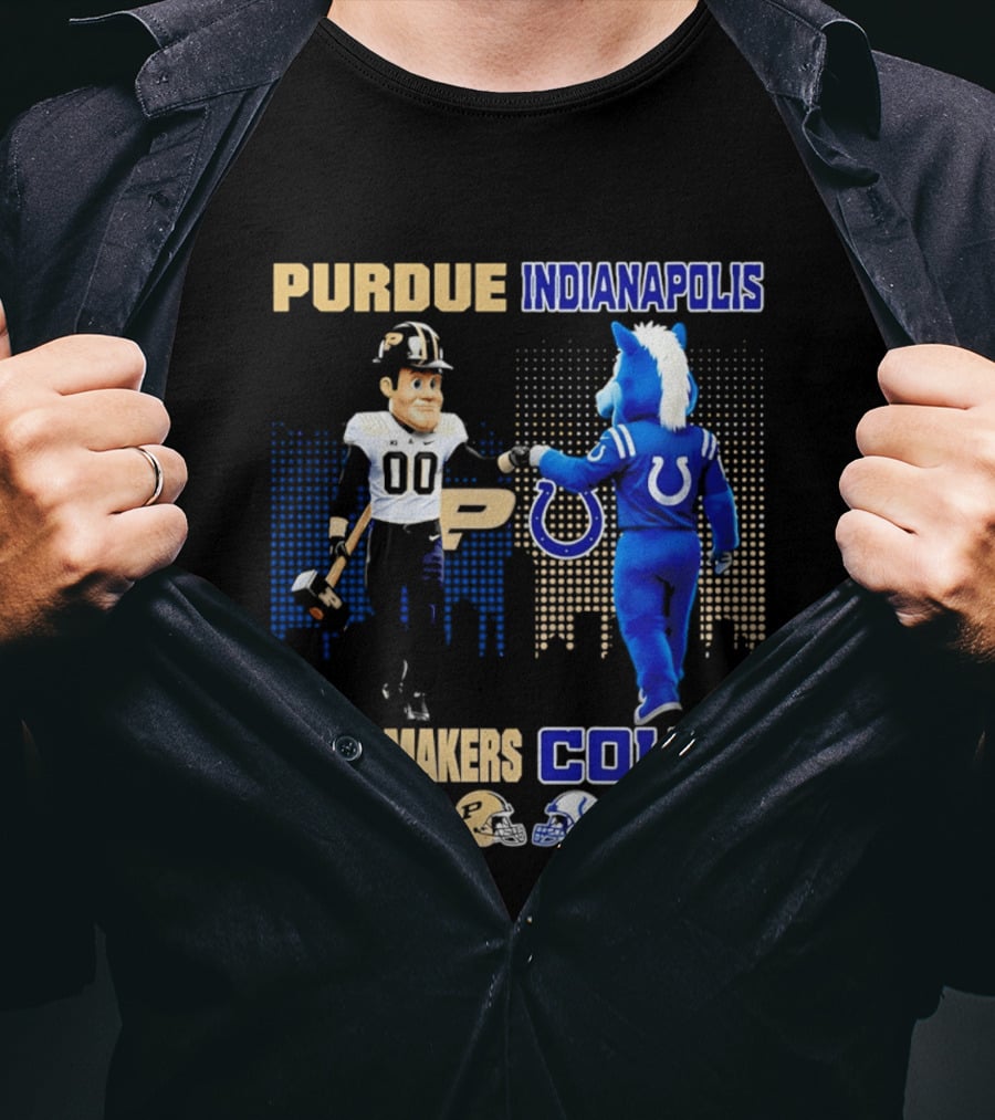 Purdue Boilermakers Saturdays Indianapolis Colts Sundays Skyline T-Shirt