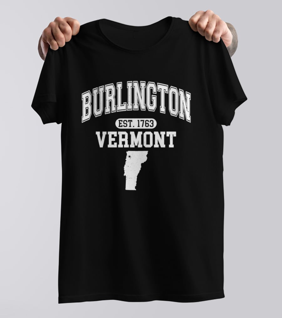 Burlington Vermont Est 1763 Map T-Shirt
