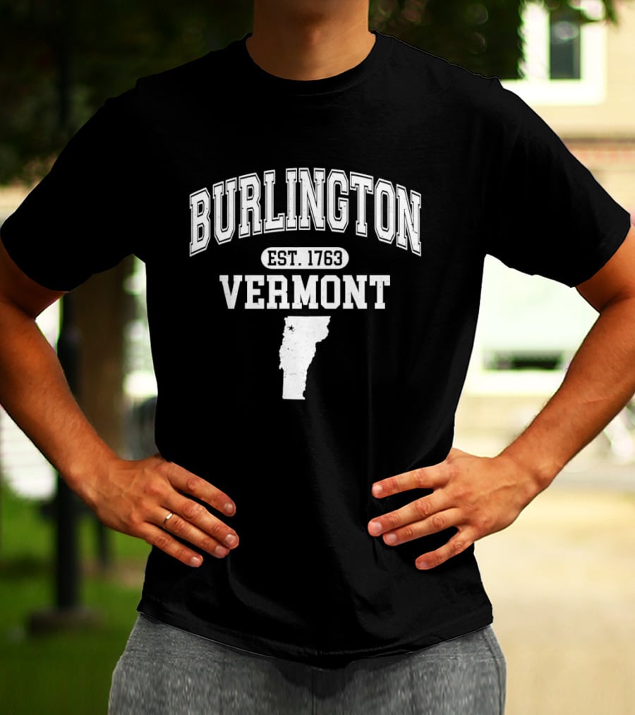 Burlington Vermont Est 1763 Map T-Shirt