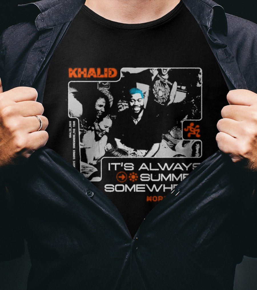 Khalid World Tour 2026 It's Always Summer Somewhere With Band Dates T-Shirt