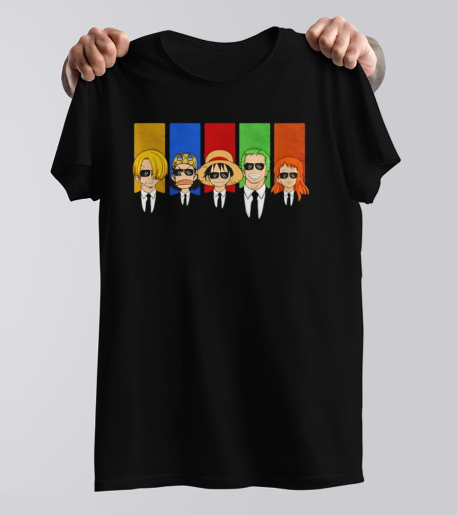 Reservoir Pirates One Piece Anime Characters Mashup Luffy Zoro Nami Sanji Usopp T-Shirt