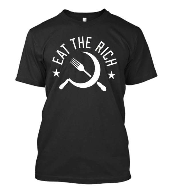 Eat The Rich Grunge Punk Fork And Crescent T-Shirt