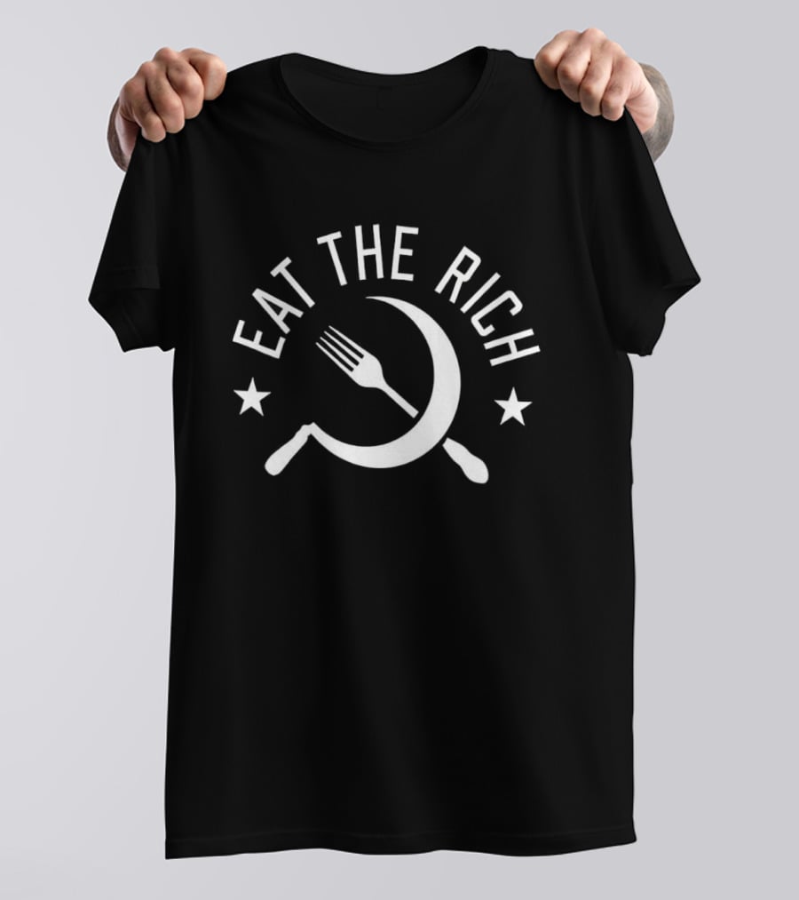 Eat The Rich Grunge Punk Fork And Crescent T-Shirt