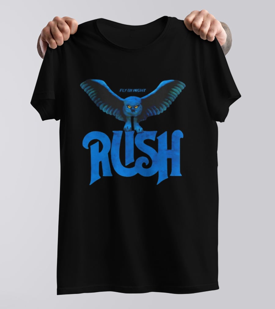 Rush Fly By Night Owl Album Art Iconic Rock Band T-Shirt