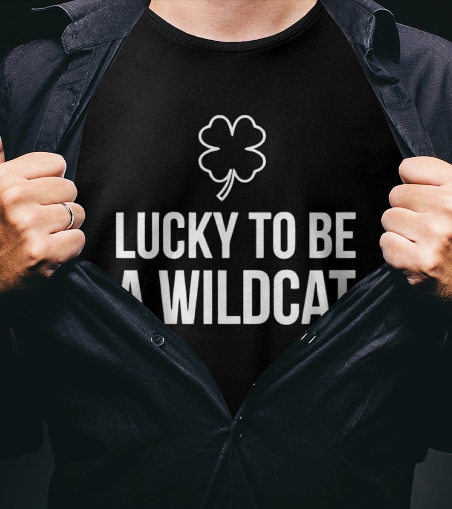 Lucky To Be A Wildcat Clover St Patrick's Day T-Shirt