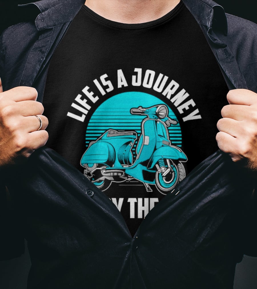 Life Is A Journey Enjoy The Ride Blue Scooter T-Shirt