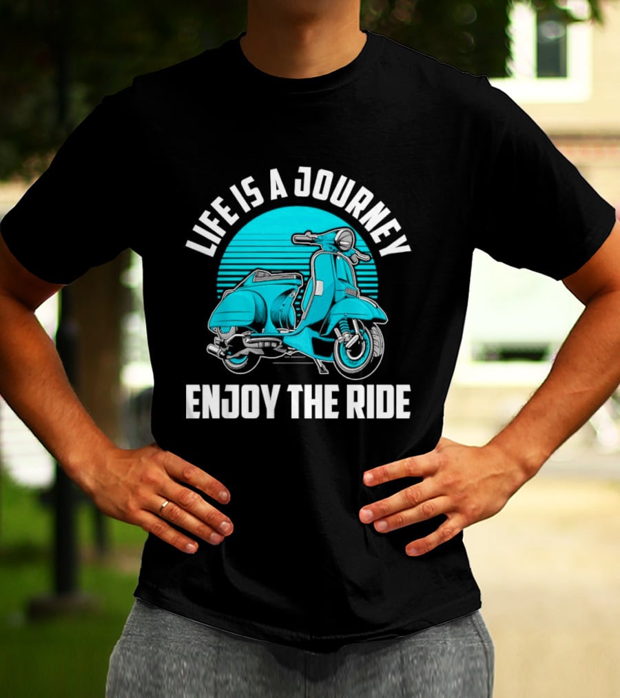 Life Is A Journey Enjoy The Ride Blue Scooter T-Shirt