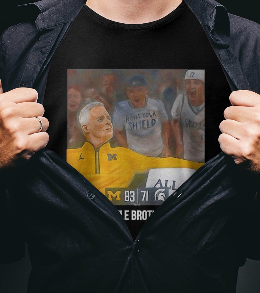 Michigan 83 Vs Michigan State 71 Raise Your Shield Spartans T-Shirt