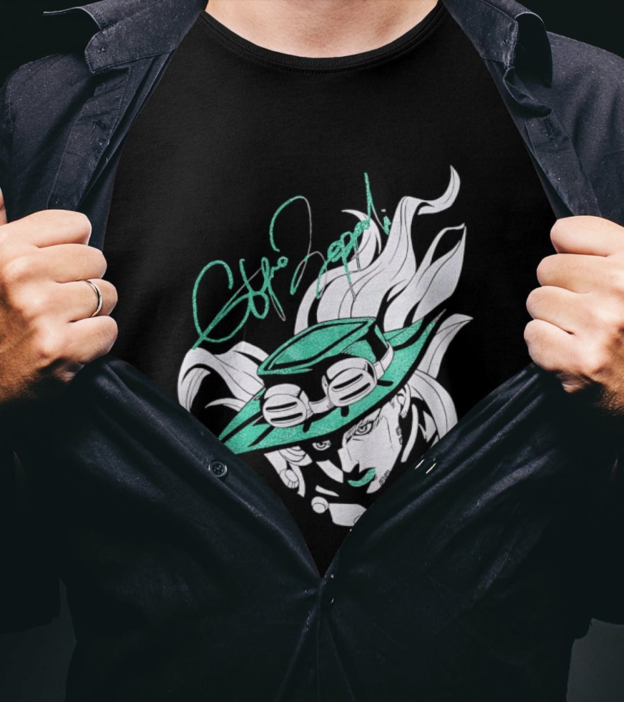 Gyro Zeppeli Jojo's Bizarre Adventure Illustration Signature T-Shirt