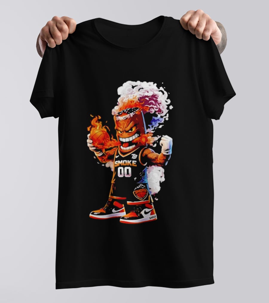 Strizzo Tampa Bay Smoke Cartoon Basketball Flames T-Shirt
