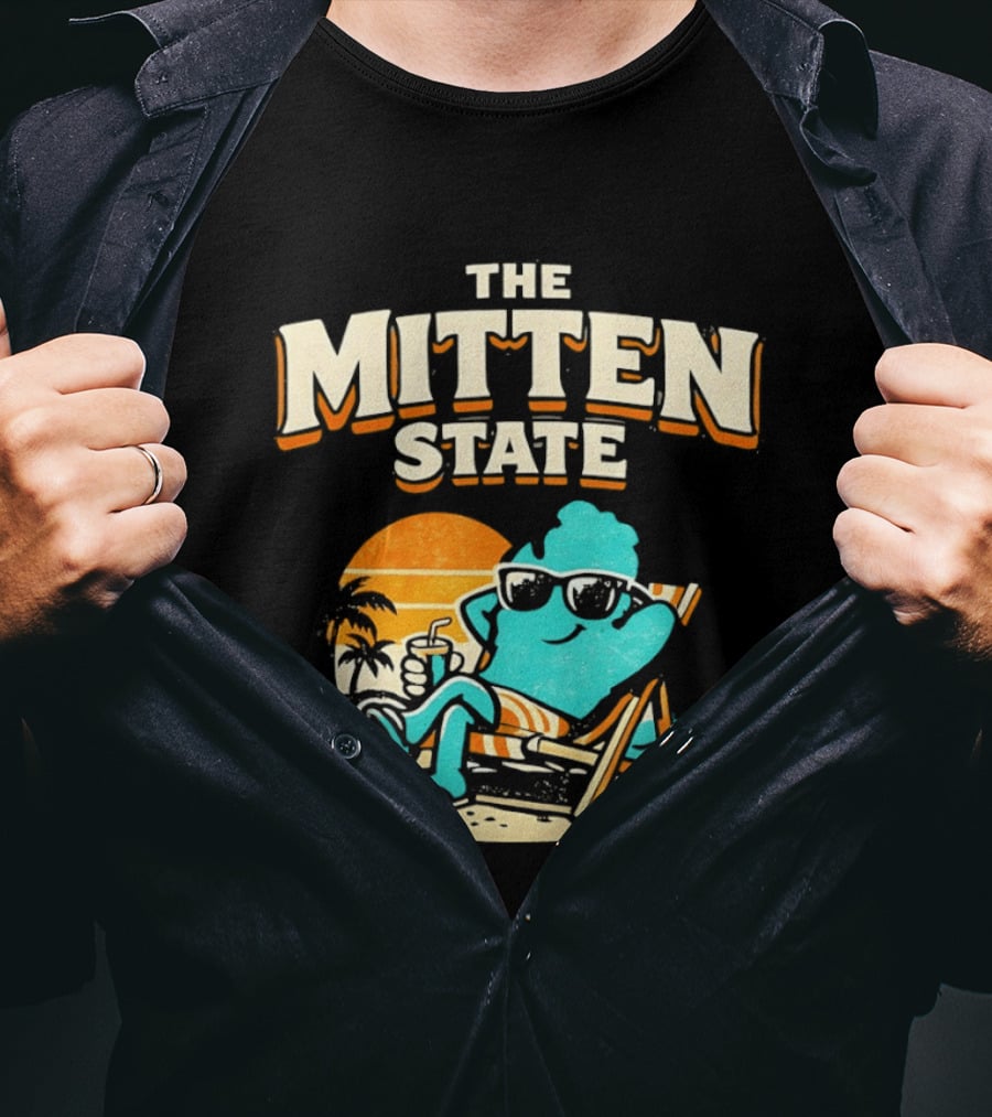 The Mitten State Chillin In The Beach Sunset Relaxed Vibes T-Shirt