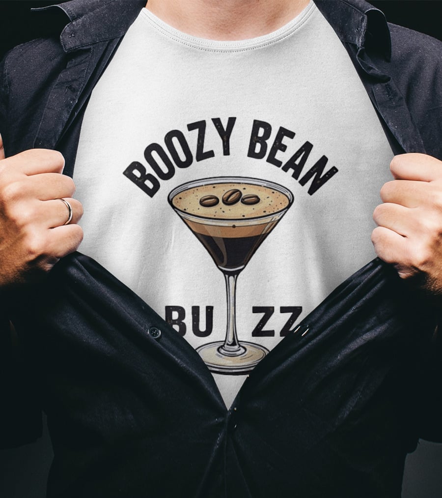 Boozy Bean Buzz Espresso Martini Coffee Cocktail T-Shirt