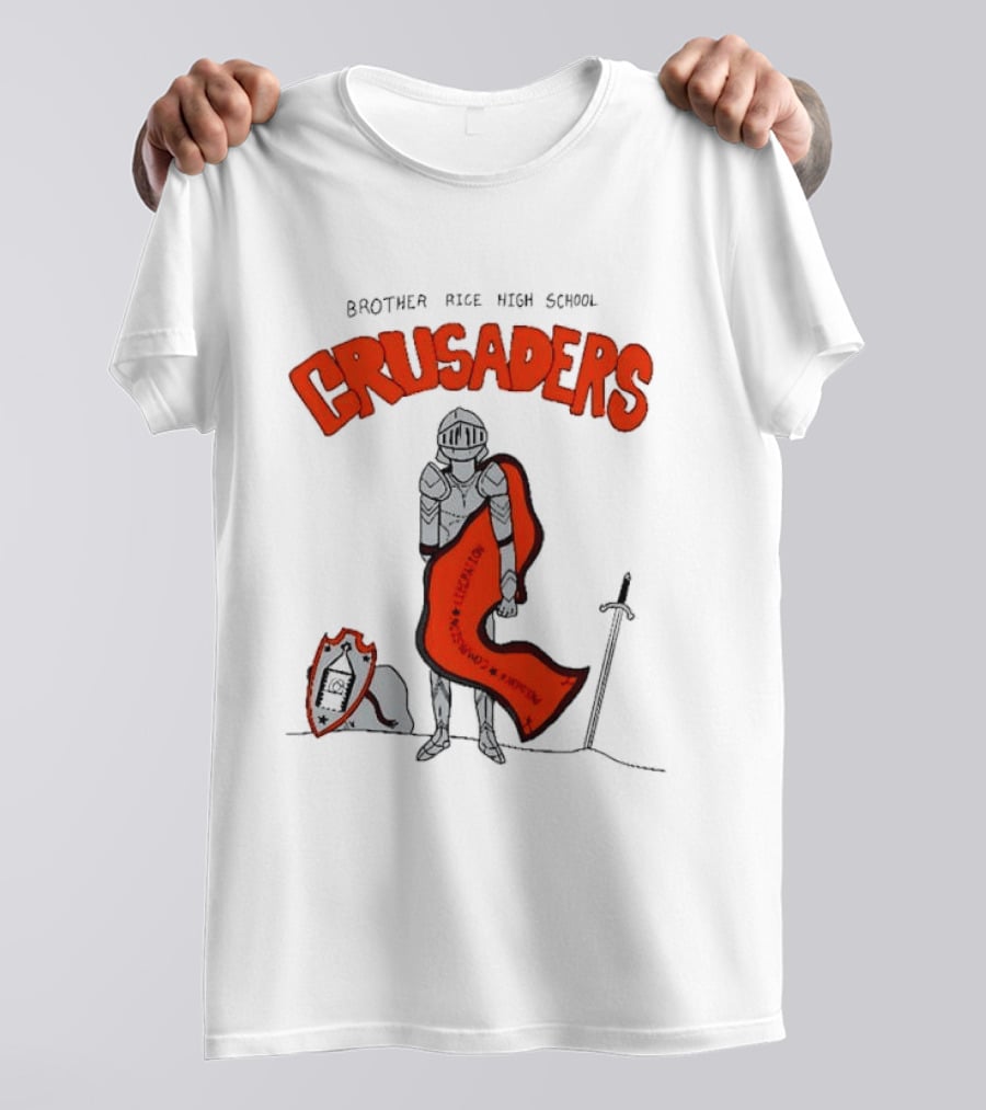 Brother Rice High School Crusaders Knight Shield And Sword T-Shirt