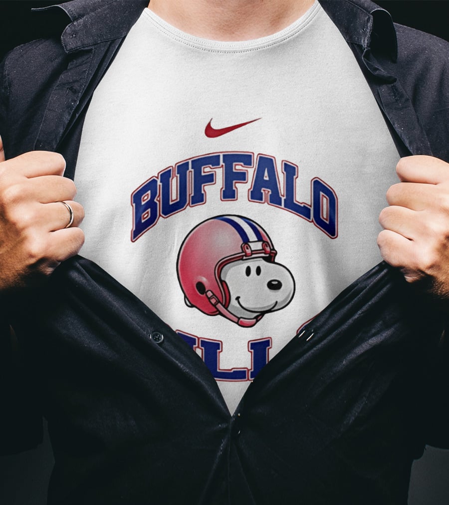 Buffalo Bills Snoopy Football 2026 Nike Collaboration T-Shirt